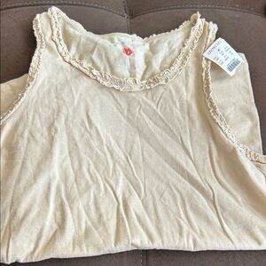 Crewcuts Cream Ruffle Tank Top